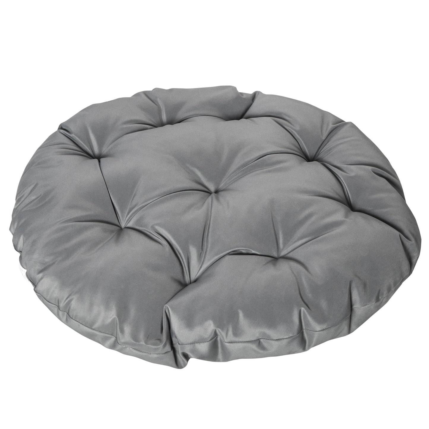 Outsunny 360Â° Swivel Rattan Papasan Moon Bowl Chair Round Lounge Garden Wicker Basket Seat with Padded Cushion Oversized for Outdoor Indoor, Grey