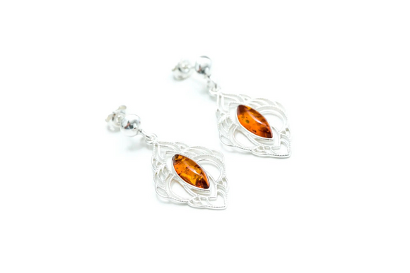 Chandelier Frame Baltic Amber Earrings