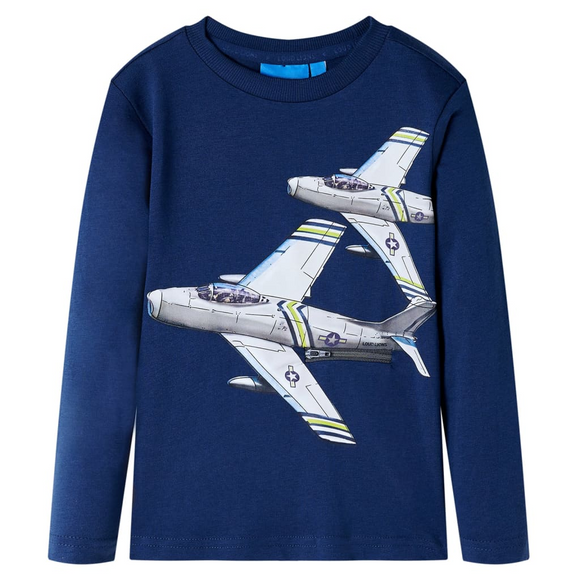 Kids' T-shirt with Long Sleeves Navy Blue 140