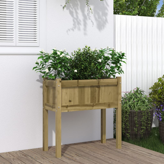 vidaXL Garden Planter with Legs 70x31x70 cm Impregnated Wood Pine