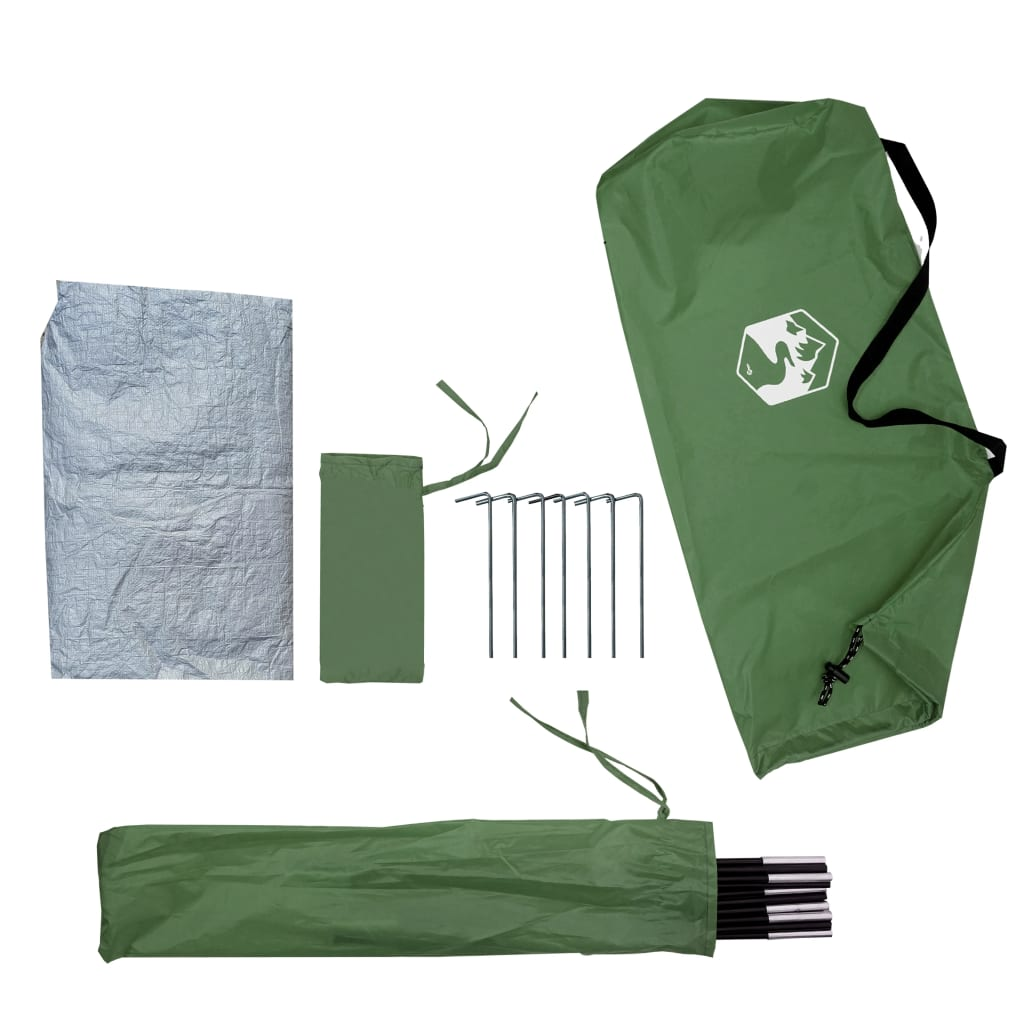 Camping Tent 2-Person Green Waterproof