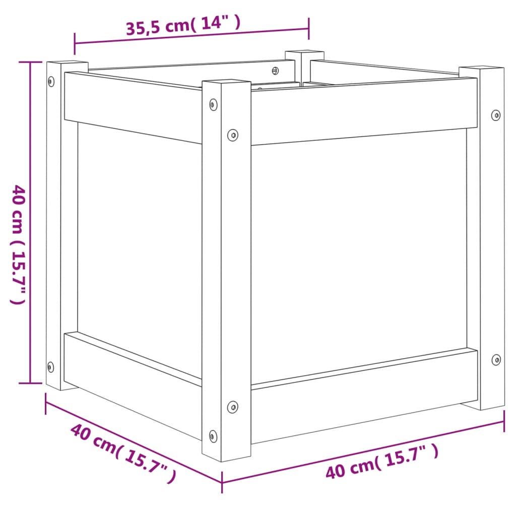 vidaXL Garden Planter Wax Brown 40x40x40 cm Solid Wood Pine
