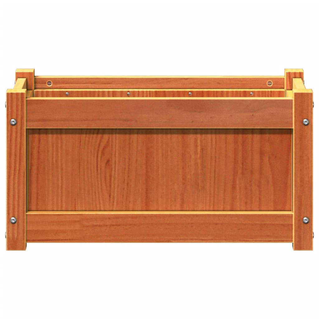 vidaXL Garden Planter Wax Brown 60x31x31 cm Solid Wood Pine