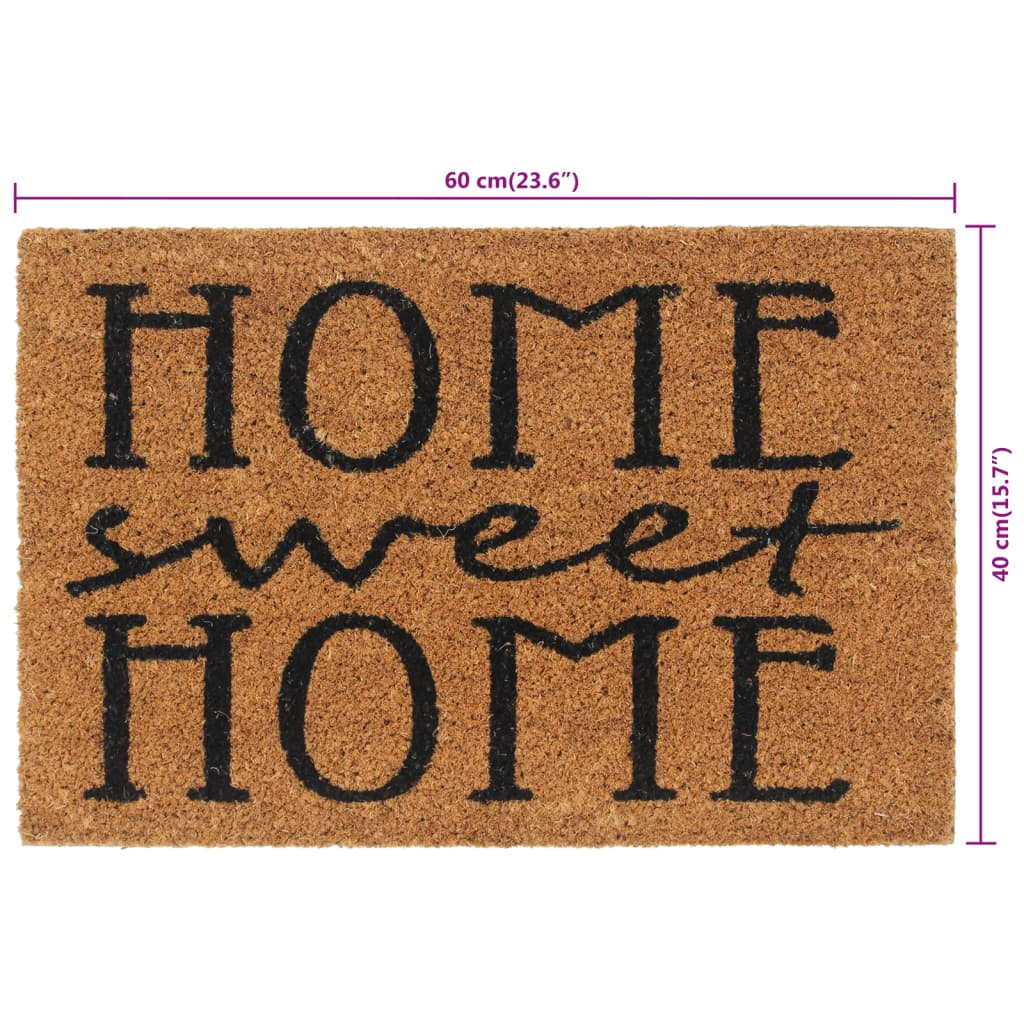 vidaXL Door Mat Natural 40x60 cm Tufted Coir