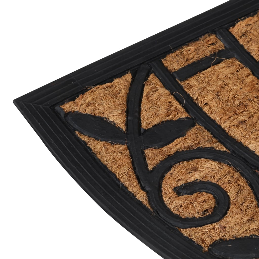 vidaXL Door Mat Half Round 45x75 cm Rubber and Coir