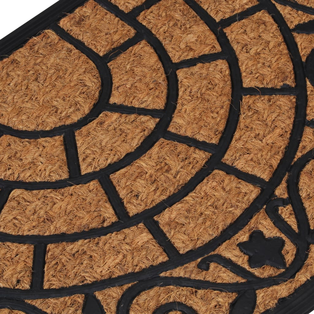 vidaXL Door Mat Half Round 45x75 cm Rubber and Coir