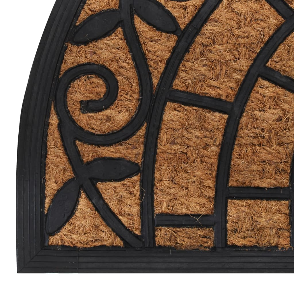 vidaXL Door Mat Half Round 45x75 cm Rubber and Coir