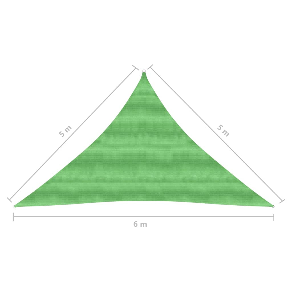 vidaXL Sunshade Sail 160 g/m² Light Green 5x5x6 m HDPE
