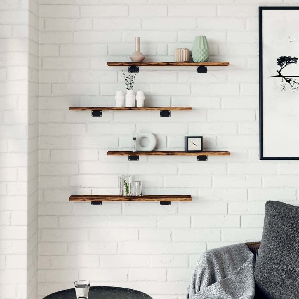 Wall Shelves 4 pcs Smoked Oak 60x10x1.5 cm Engineered Wood