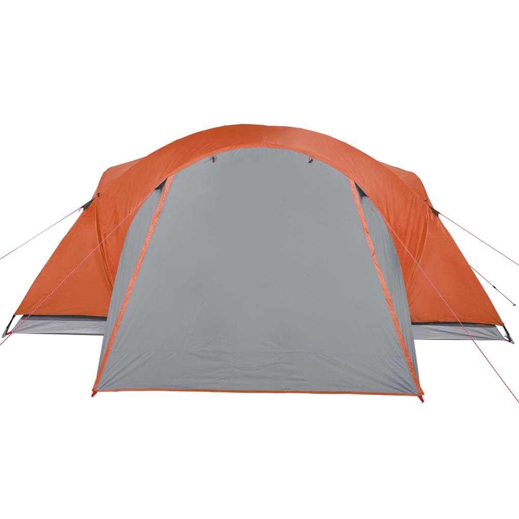 Camping Tent 8-Person Grey and Orange Waterproof