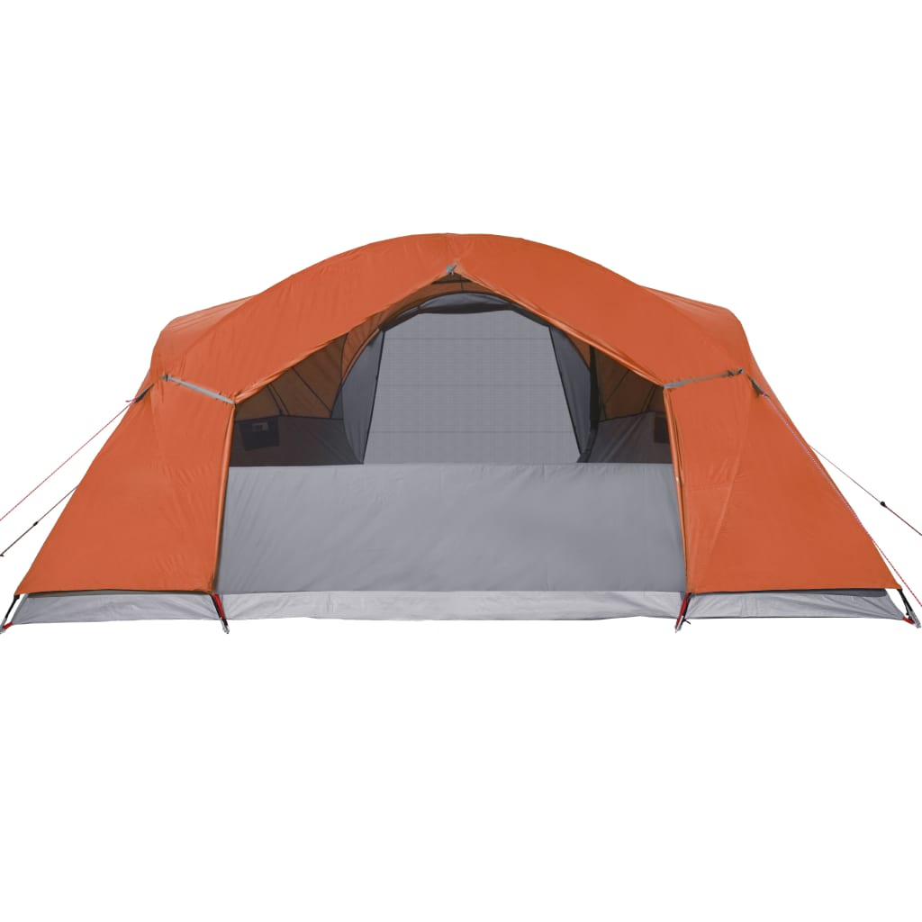 Camping Tent 8-Person Grey and Orange Waterproof