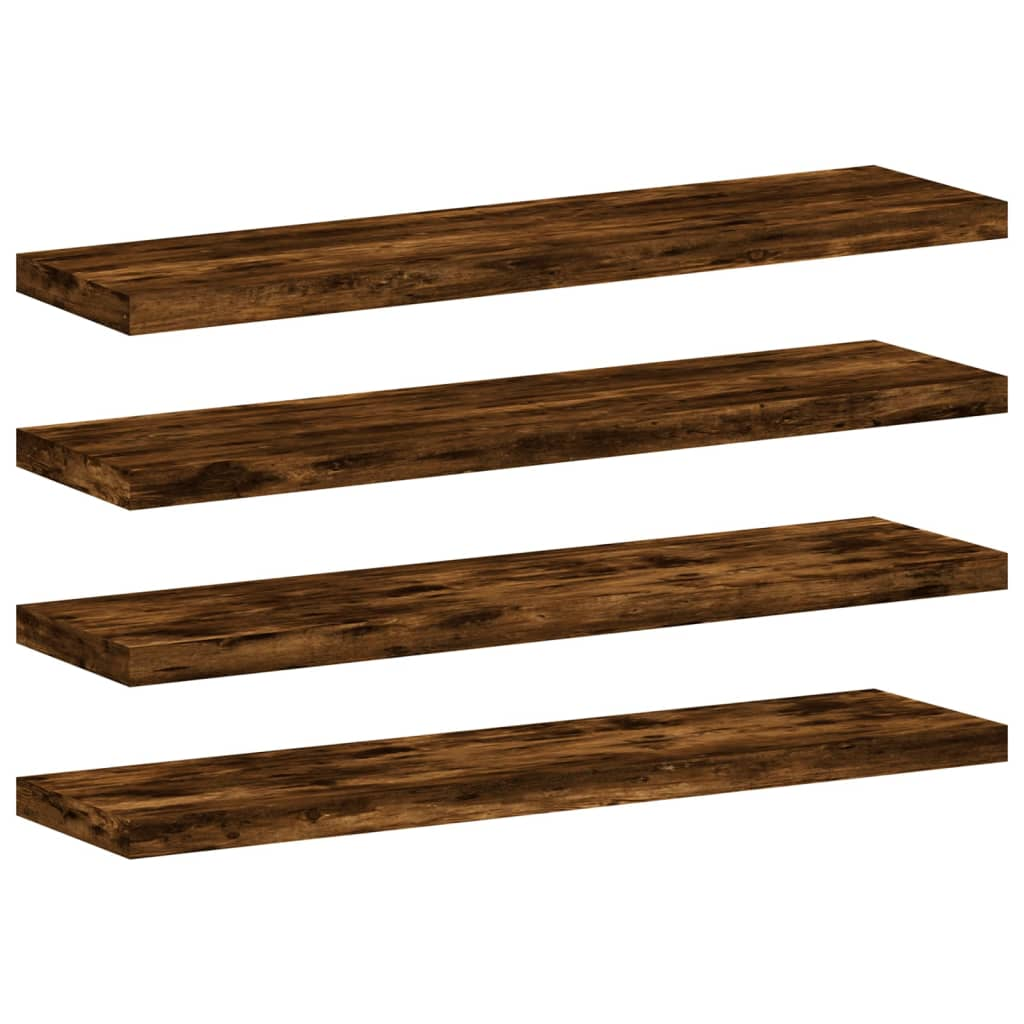 Wall Shelves 4 pcs Smoked Oak 40x10x1.5 cm Engineered Wood
