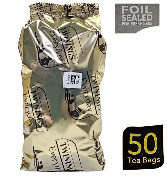50x Twinings Everyday Teabags Foil Sealed Popular Classic Strong Tea Flavour UK