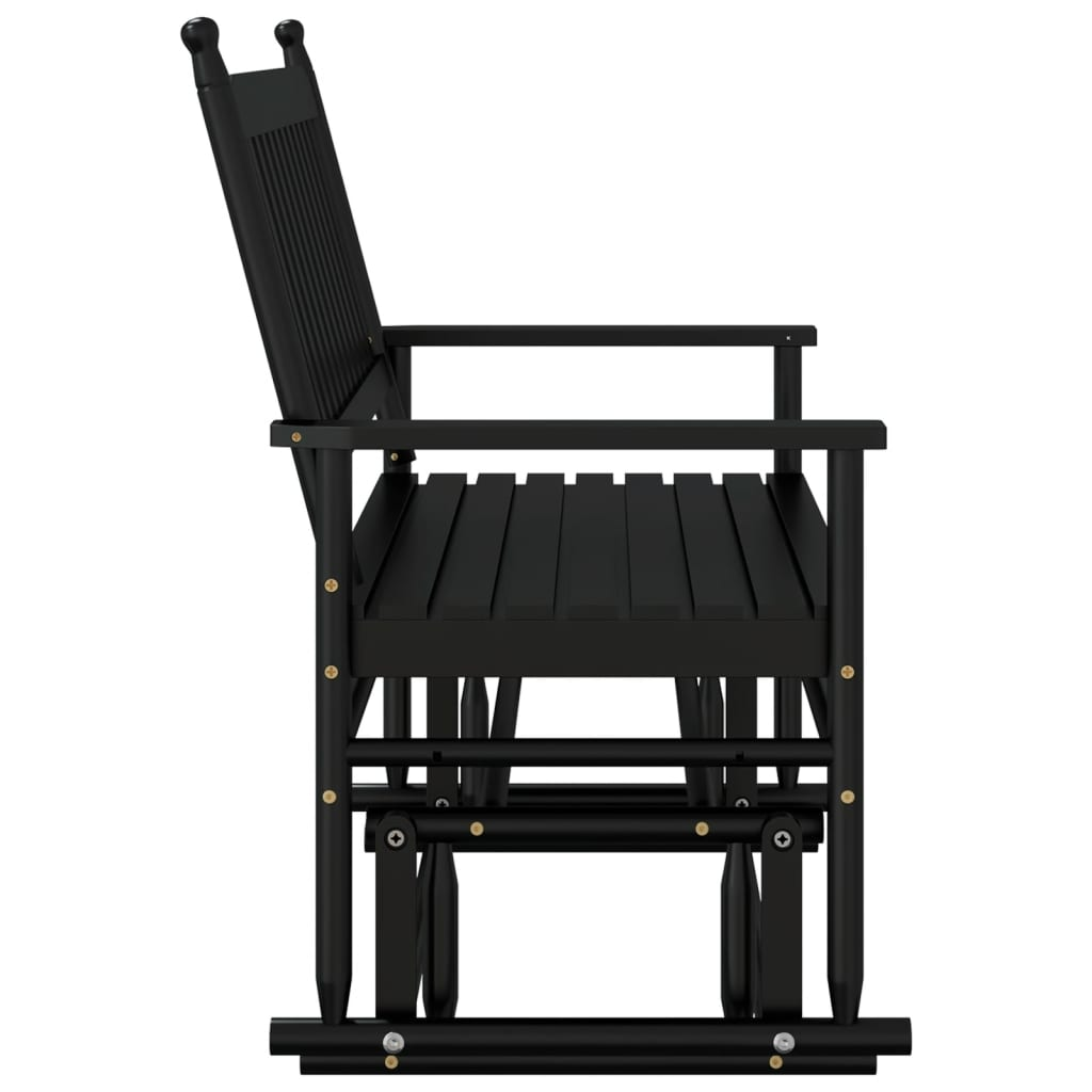 Glider Bench Black 118x70x104.5 cm - Solid Wood Poplar