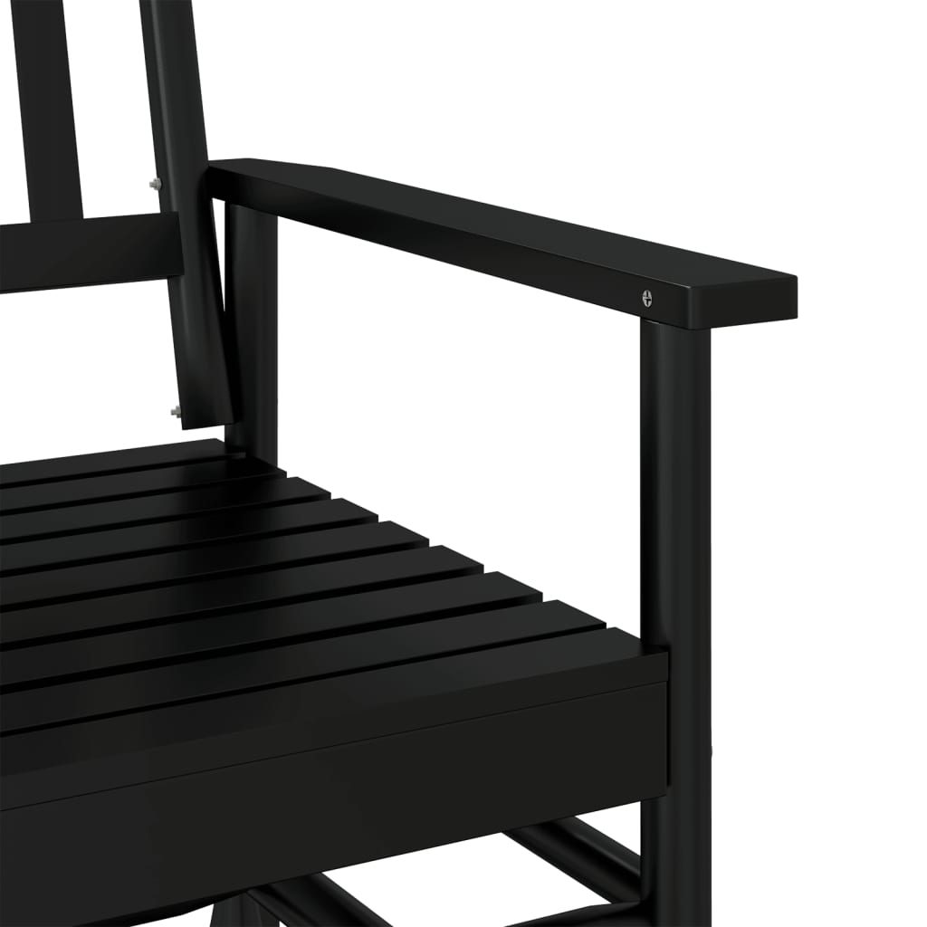 Glider Bench Black 118x70x104.5 cm - Solid Wood Poplar