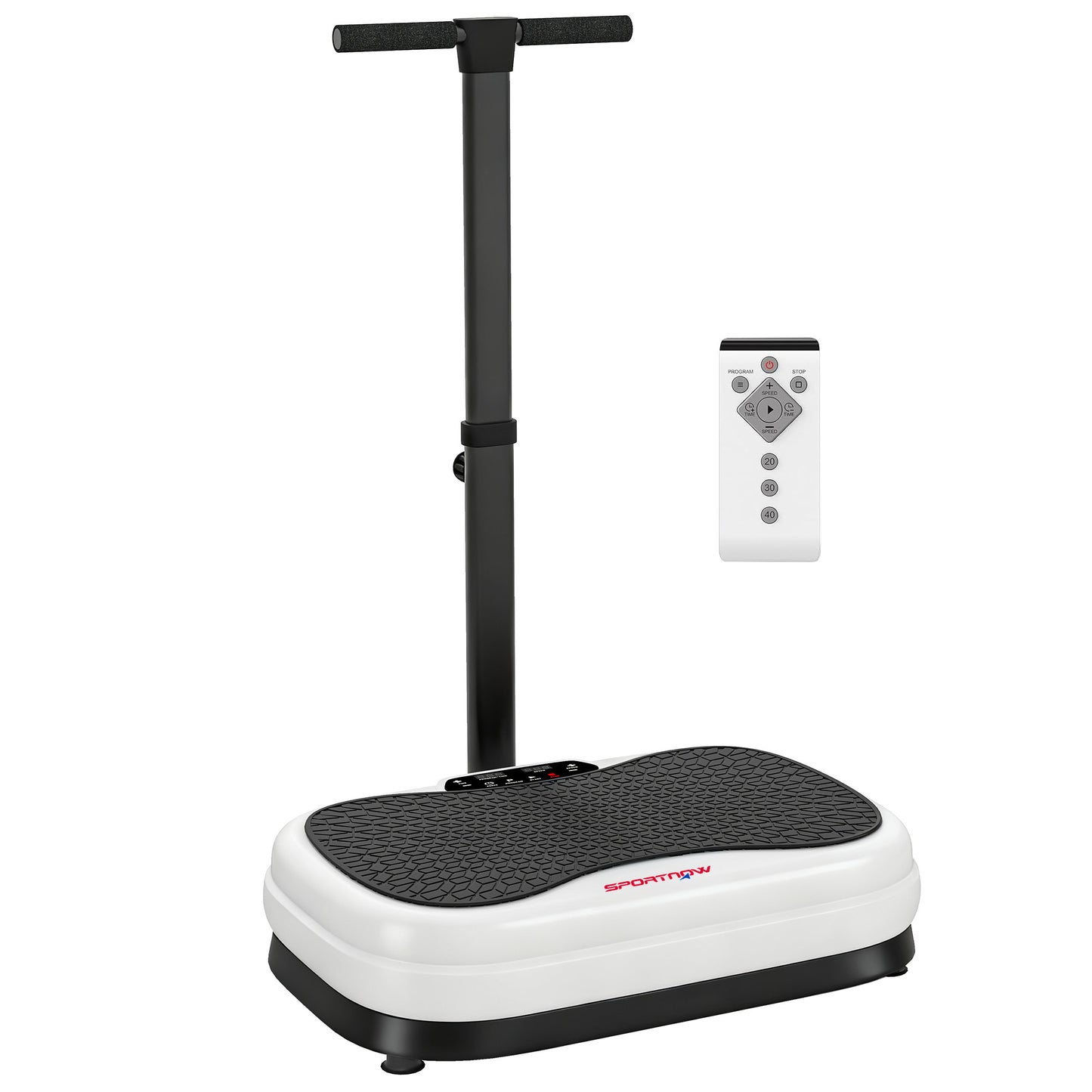 SPORTNOW Vibration Plate, with Adjustable/Removable Handle, Preset Modes, 50 Speeds Default Title
