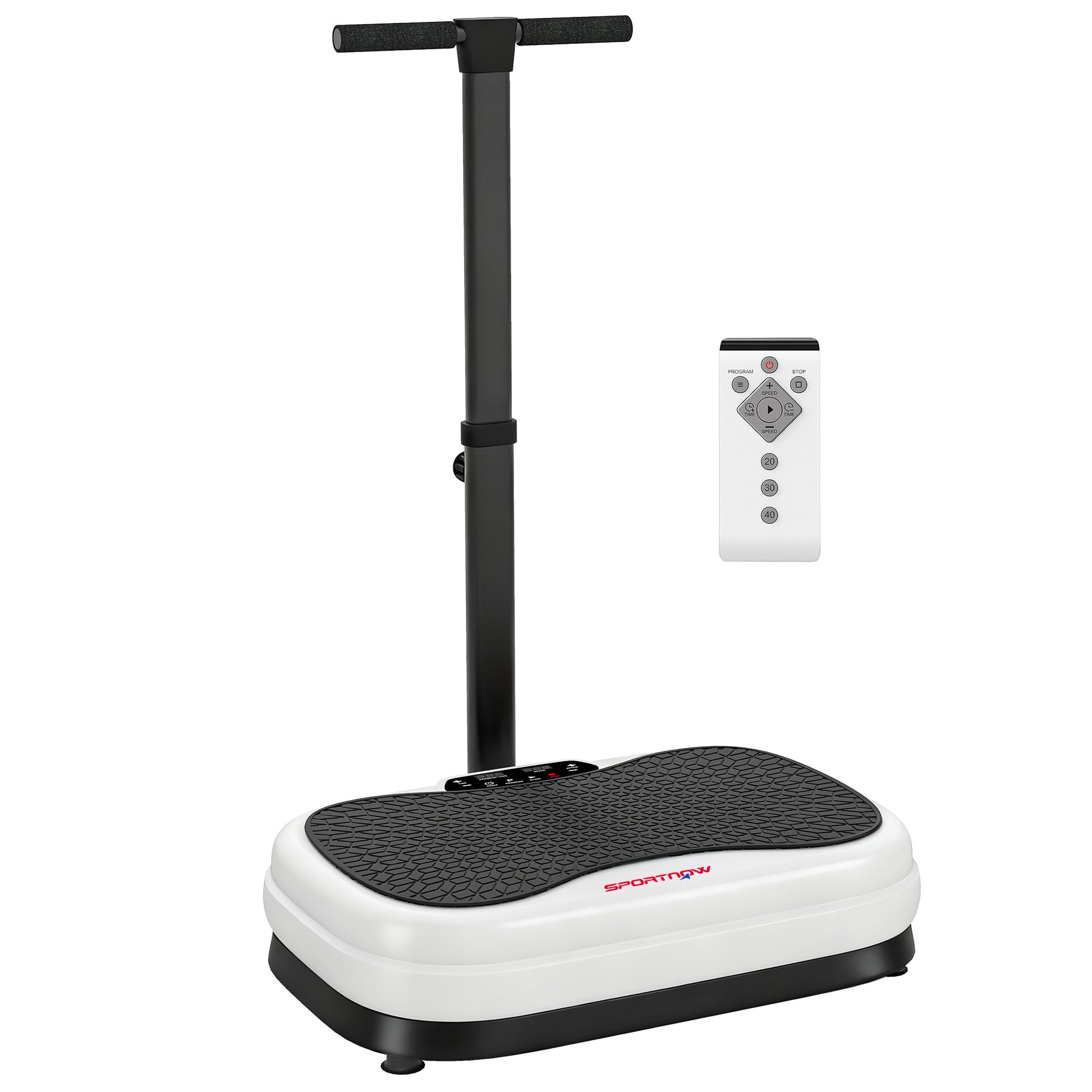 SPORTNOW Vibration Plate, with Adjustable/Removable Handle, Preset Modes, 50 Speeds Default Title