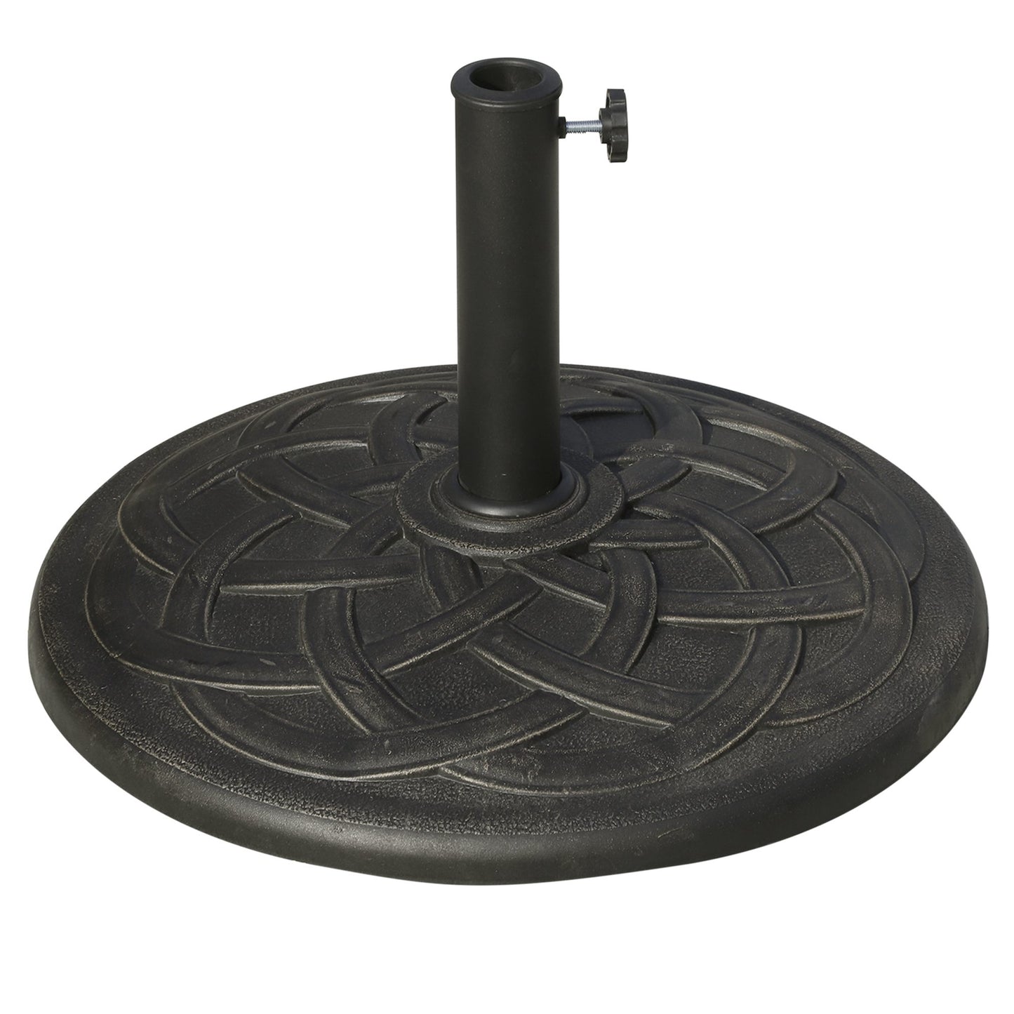 Outsunny 19KG Resin Umbrella Base Garden Parasol Base Stand Round Sun Shade Holder Suitable For Pole Between Î¦38mm to Î¦48mm