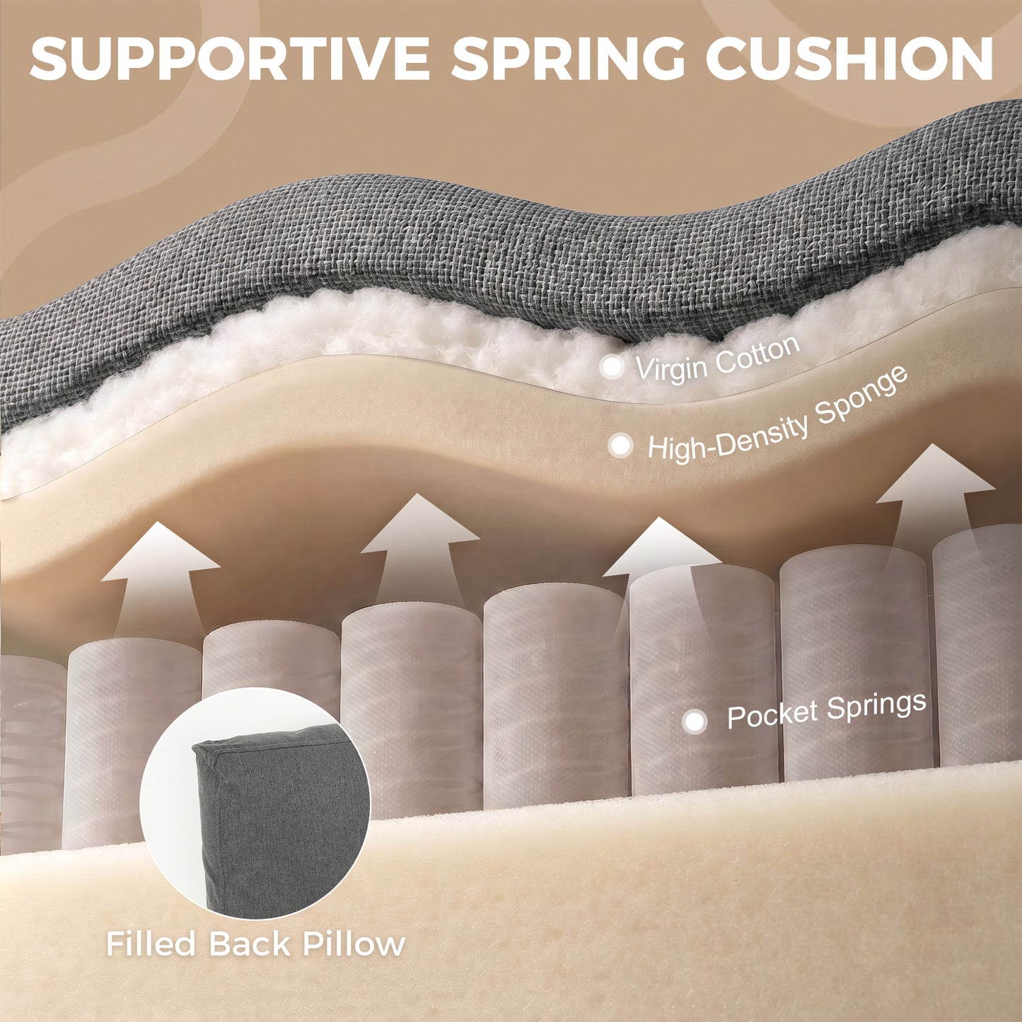 HOMCOM Accent Chair, Removable Pillow Linen Armchair with Comfy Spring Cushion for Living Room, Bedroom, Study, Dark Grey