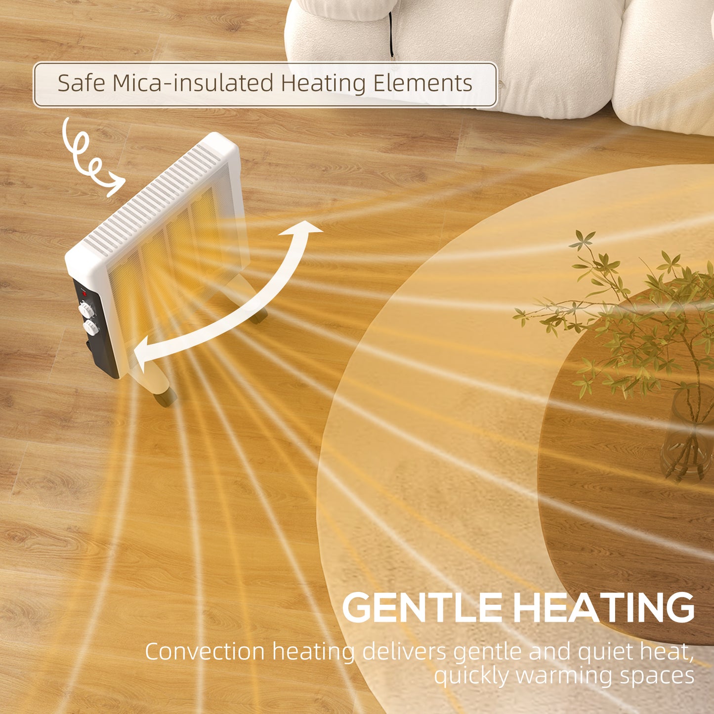 HOMCOM 2kW Electric Heater, 10-45â„ƒ Temperature - White