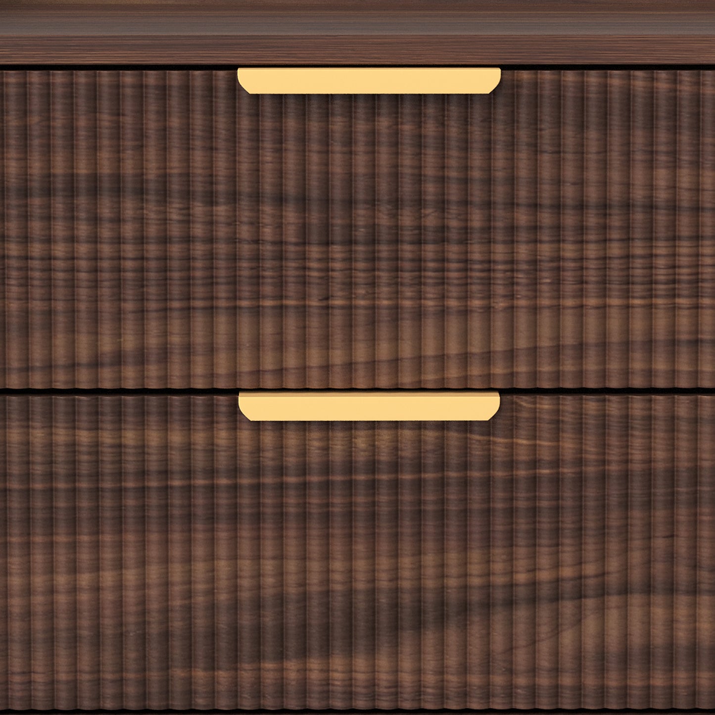 HOMCOM Elegant Two-Drawer Bedside Table - Walnut Brown