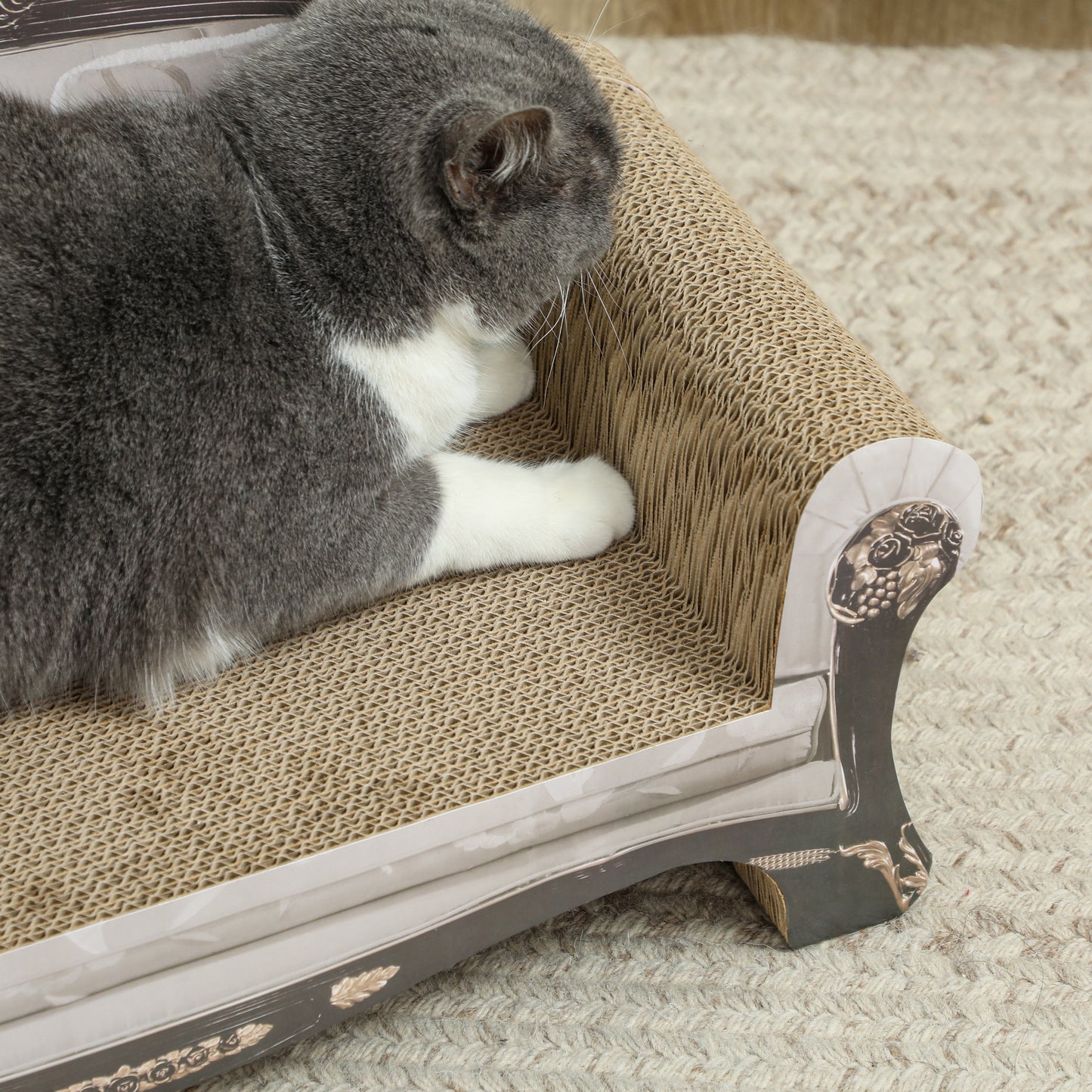 PawHut 2-in-1 Cat Scratcher with Catnip for Indoor Cats, 29.5 x 56 x 26cm, Brown