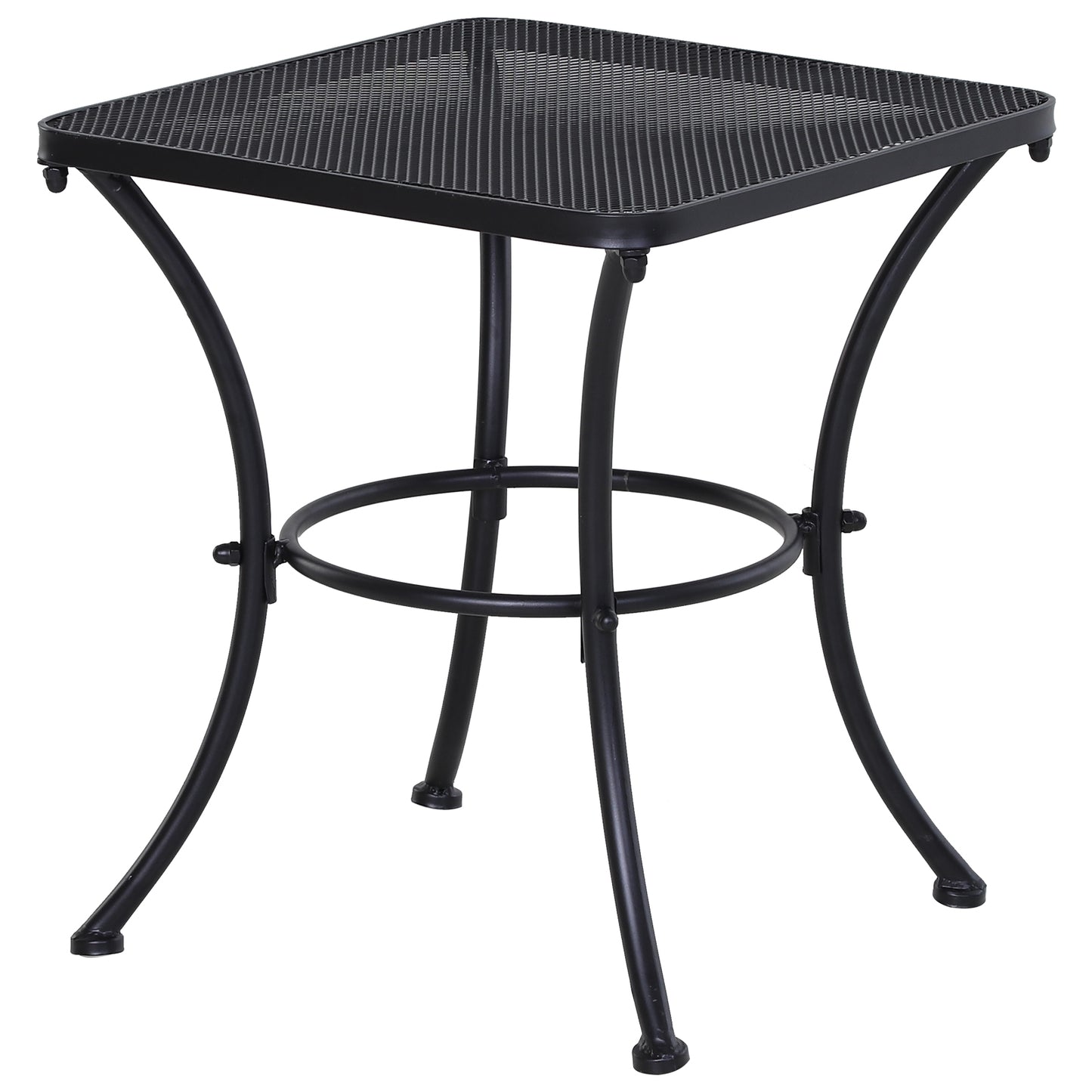 Outsunny Square Garden Metal Bistro Table Outdoor Patio Coffee Side Desk - Black 45L X 45W X 50H CM Default Title