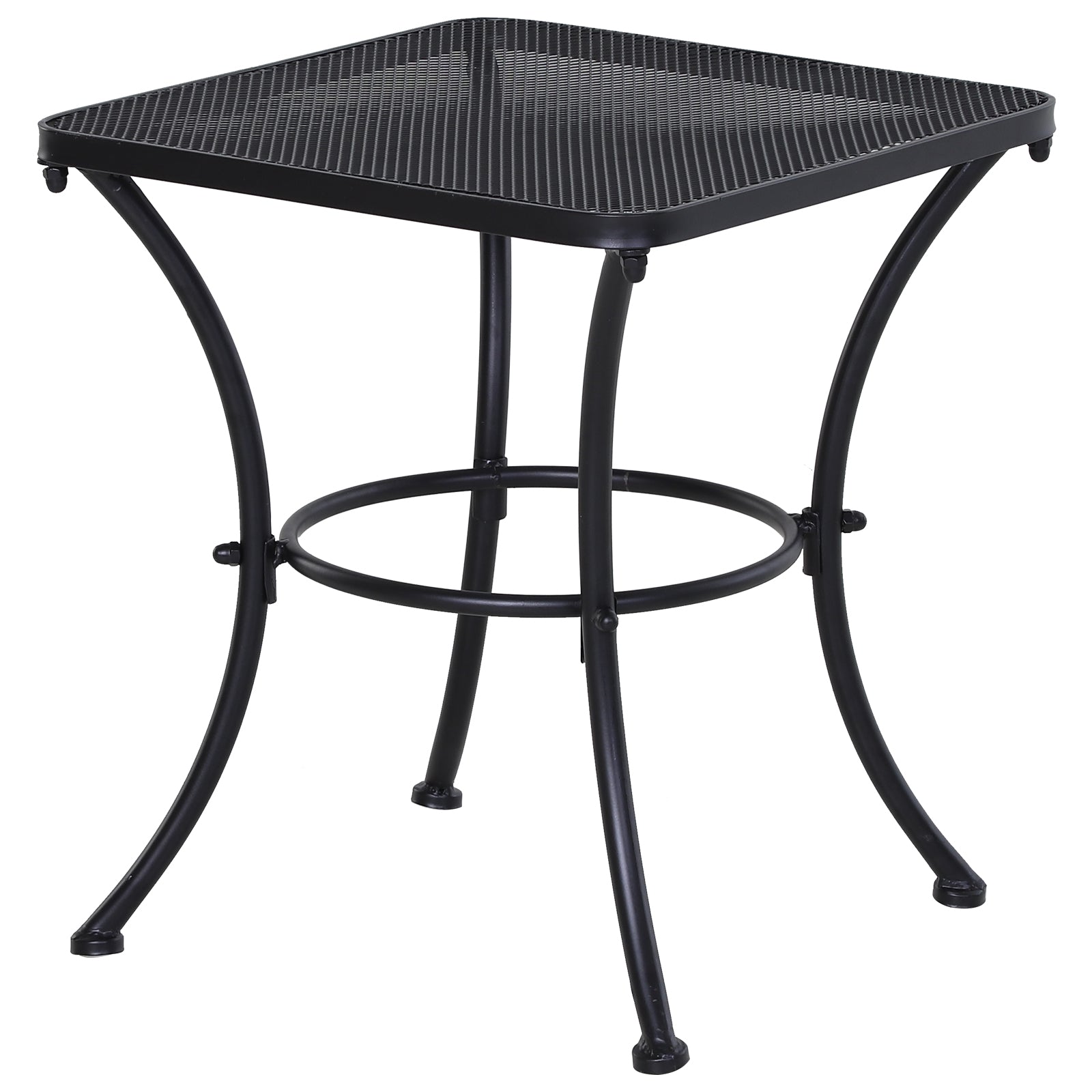 Outsunny Square Garden Metal Bistro Table Outdoor Patio Coffee Side Desk - Black 45L X 45W X 50H CM Default Title