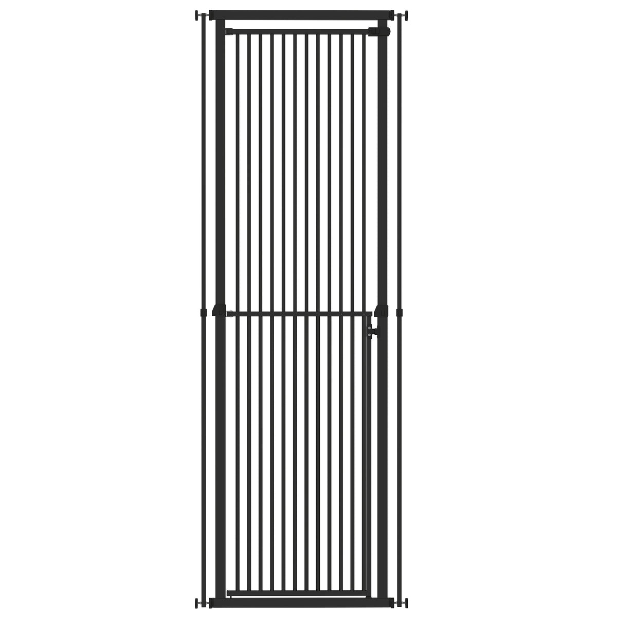 PawHut Extra Tall Pet Gate, Baby Gate w/ 112-200cm Adjustable Height, Two-Way Open, No-Drill, Fits 76-80cm & 81-85cm Door Black Default Title