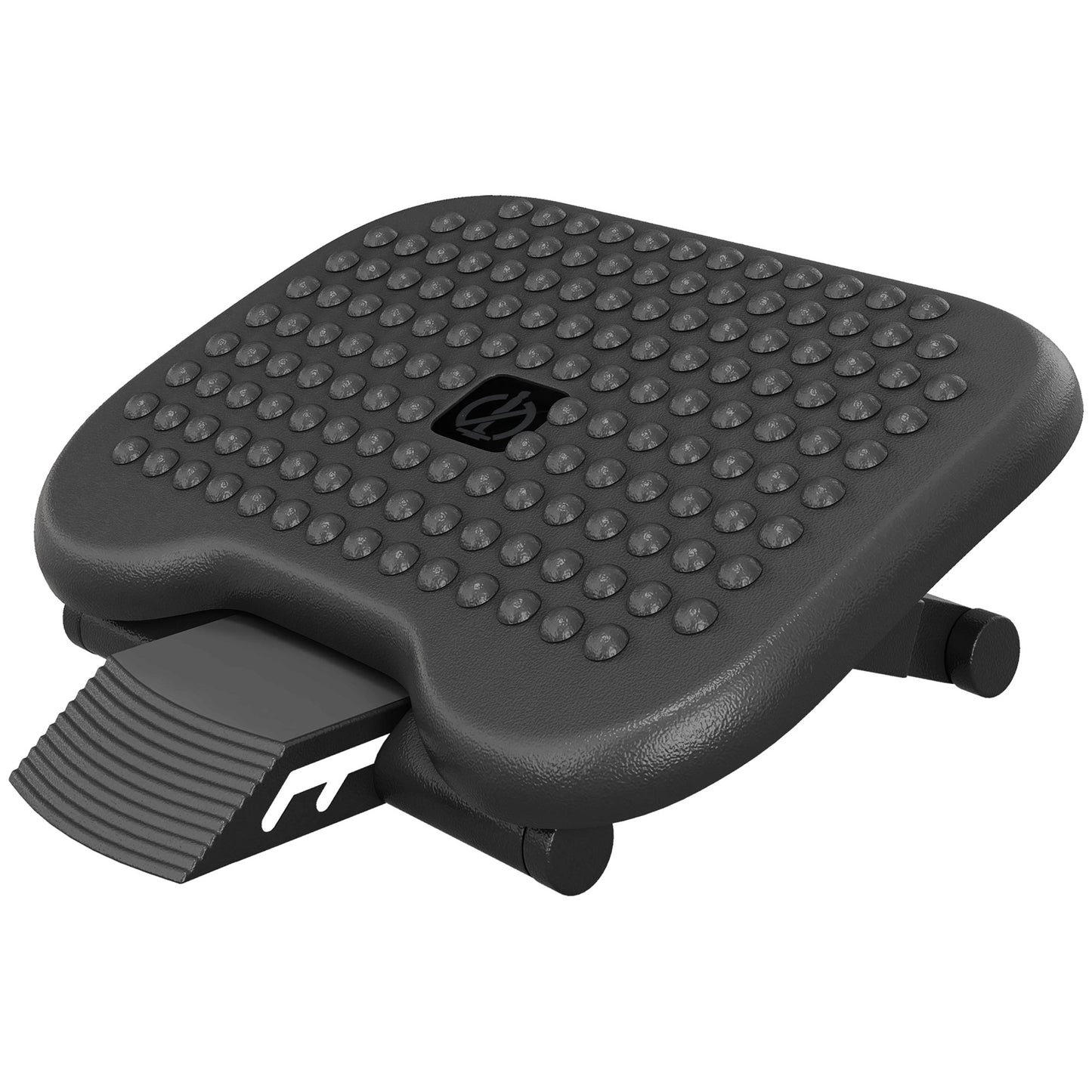 HOMCOM Footrest Adjustable Height & Angle Tilting Platform Home Office Foot Rest Black Default Title