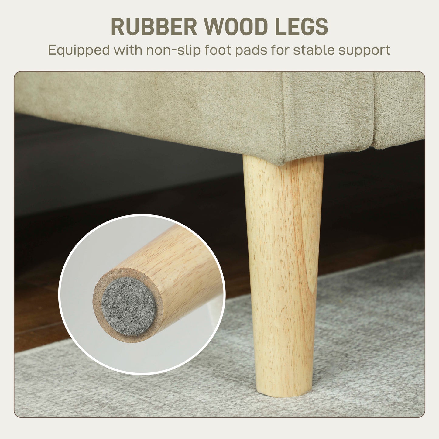 HOMCOM Two-Seater Velvet-Feel Sofa - Beige