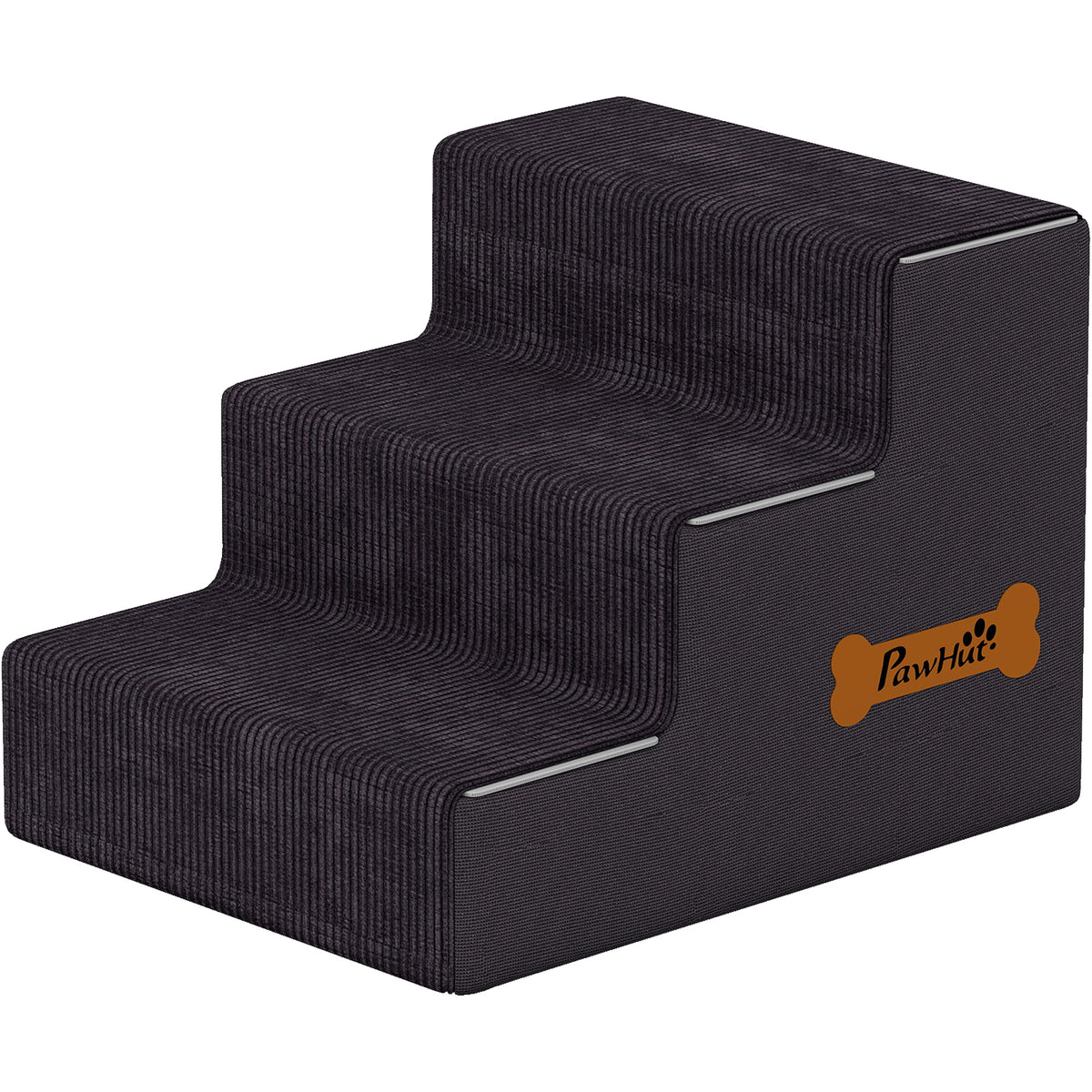 PawHut Dog Steps, 3-Step Dog Stairs for Bed and Sofa, Pet Stairs with Carry Handle, Washable Cover Default Title