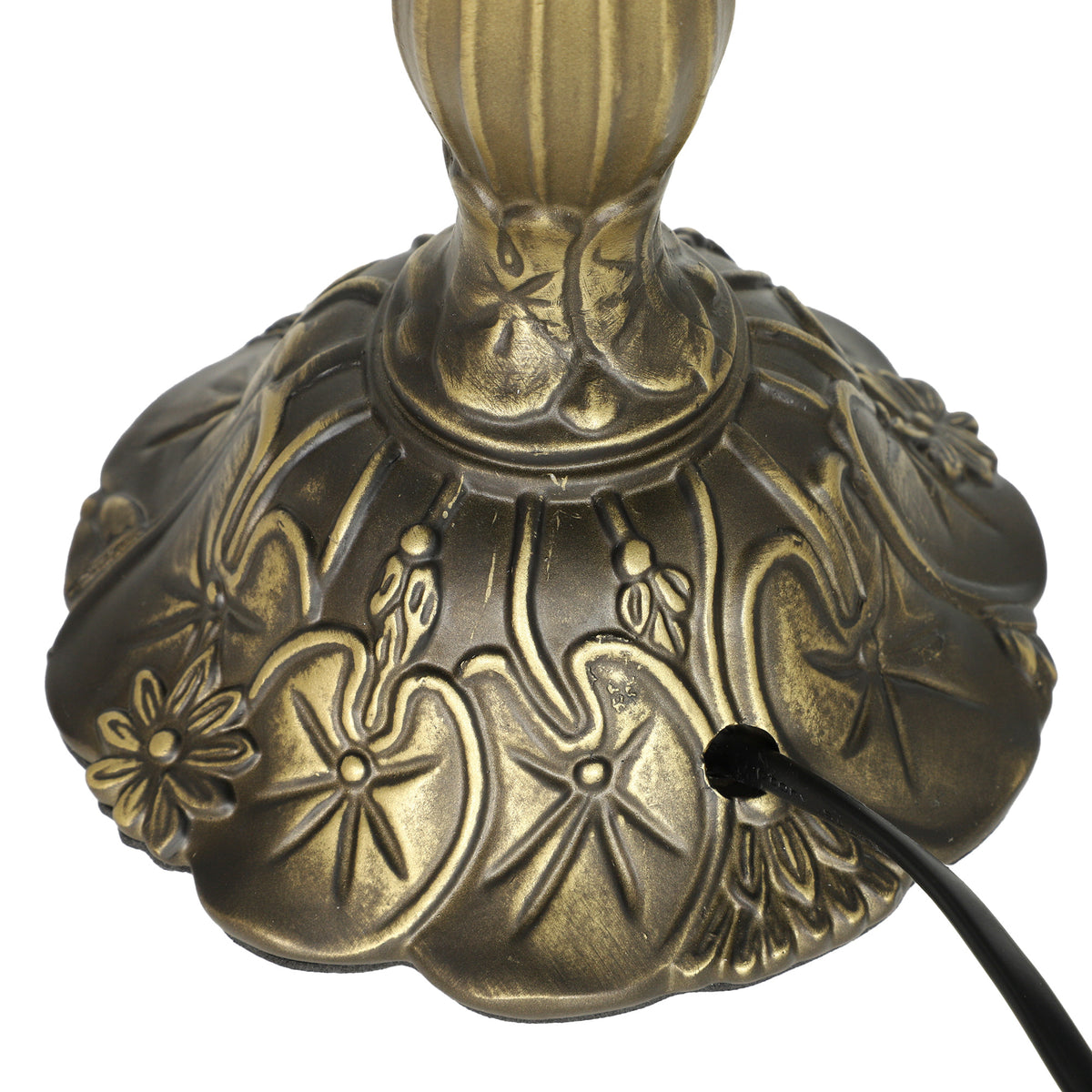 HOMCOM Tiffany Stained Glass Table Lamp, Handmade Antique Bedside Lamp, Decorative Night Light