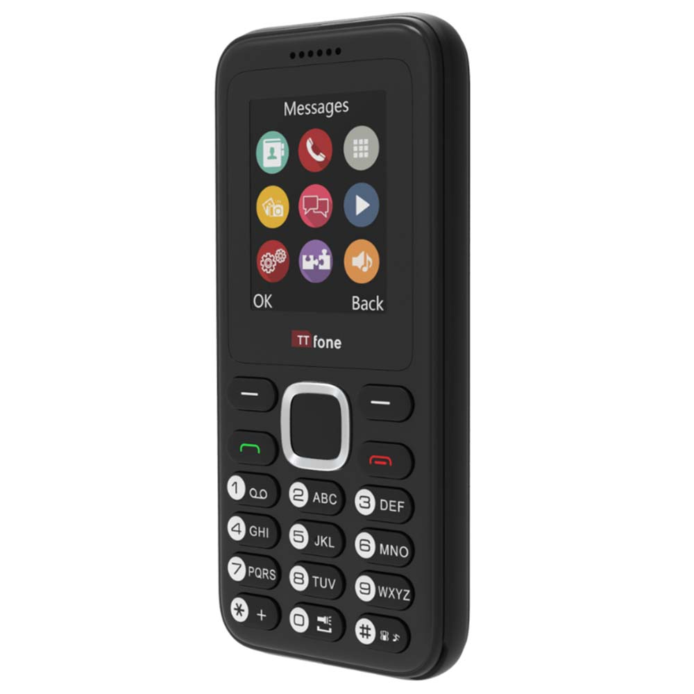 TTfone TT150 Black Dual SIM Mobile with USB Cable, EE Pay As You Go