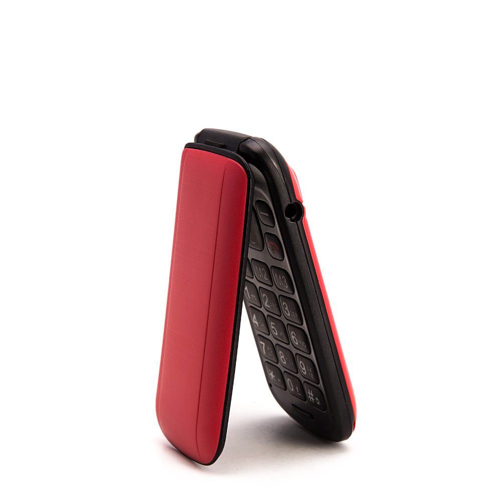 TTfone TT140 Red Flip Cheap Basic Simple Unlocked Mobile Phone with USB Cable