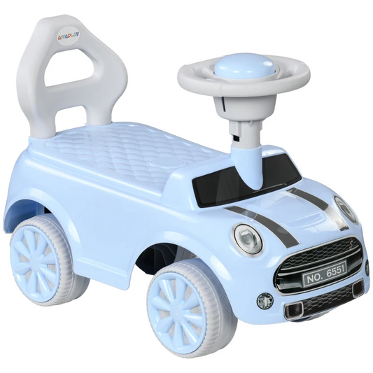 AIYAPLAY Foot To Floor Ride On Car Sliding Car with Air Horn, Anti-Over-Backwards, 18 to 36 Months in Light Blue