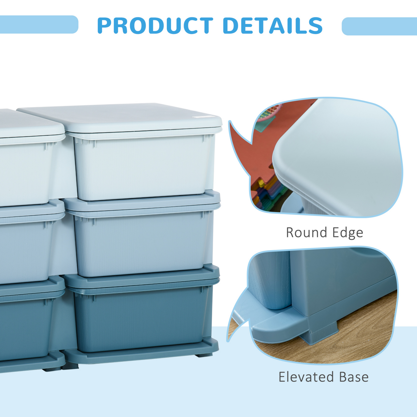 HOMCOM Kids Storage Unit with Six Drawers in Blue