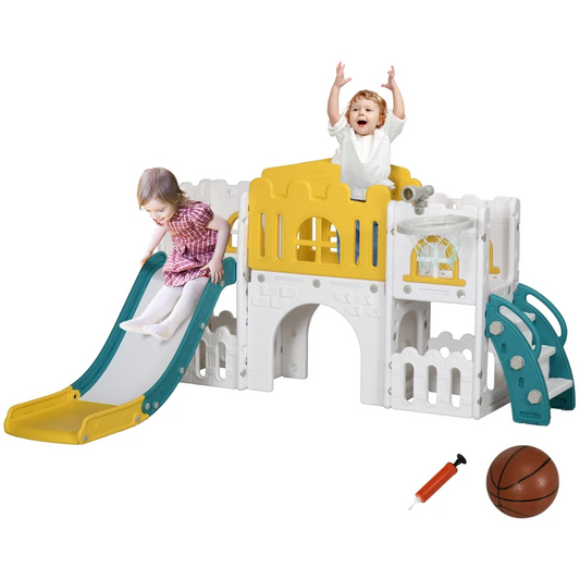 7 in 1 Toddler Slide for 1-3 Years with Basketball Hoop by AIYAPLAY