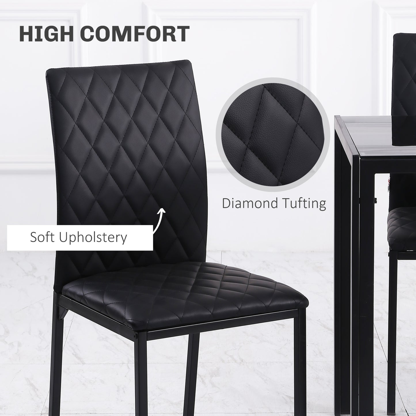 HOMCOM Dining Table Set, Folding Drop Leaf Table with Storage and 4 Chairs, Black