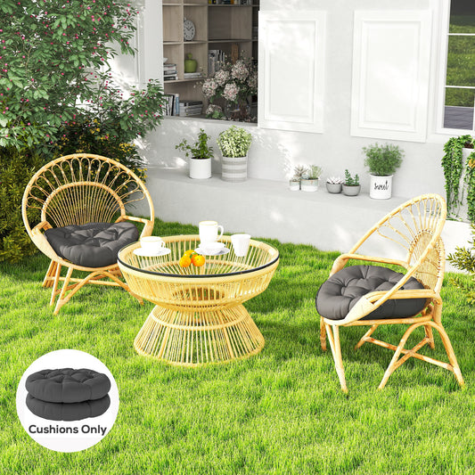 Outsunny Set of Two 60cm Outdoor Cushions - Dark Grey
