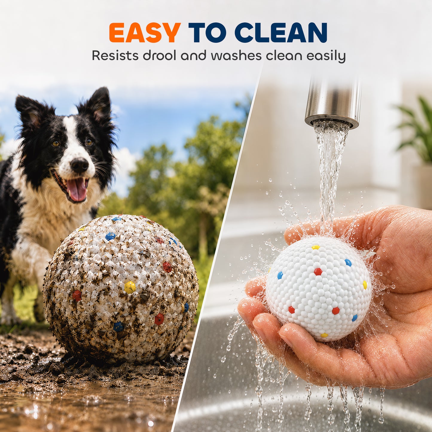 PawHut 6 Pack Dog Balls Toys Fits Aggressive Chewers, Indestructible Teething and Water ETPU Balls for Throw and Fetch
