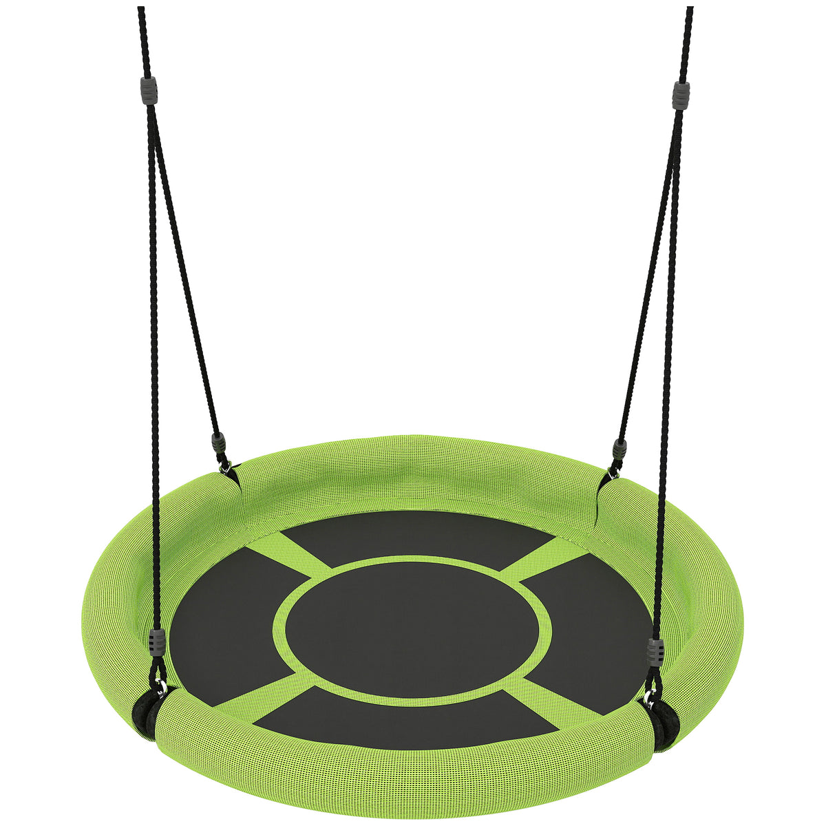 AIYAPLAY 100cm Diameter Nest Seat for Kids with Height Adjustable Hanging Ropes for Outdoor, Playground, Garden, Green