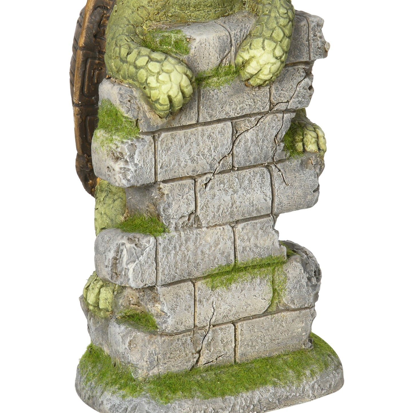 Outsunny Vivid Tortoise Art Sculpture with Solar LED Light, Colourful GardenÂ Statue, Outdoor Ornament Home Decoration for Porch, Deck, Grass