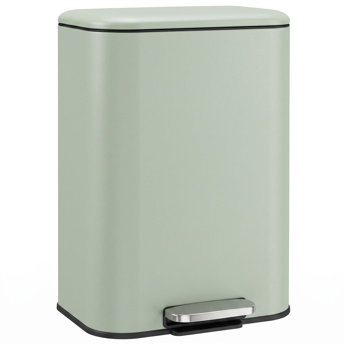 HOMCOM 50 L Kitchen Pedal Bin, Metal Rubbish Bin with Removable Inner Bucket, Soft-Close & Stay-Open Lid, Light Green Default Title