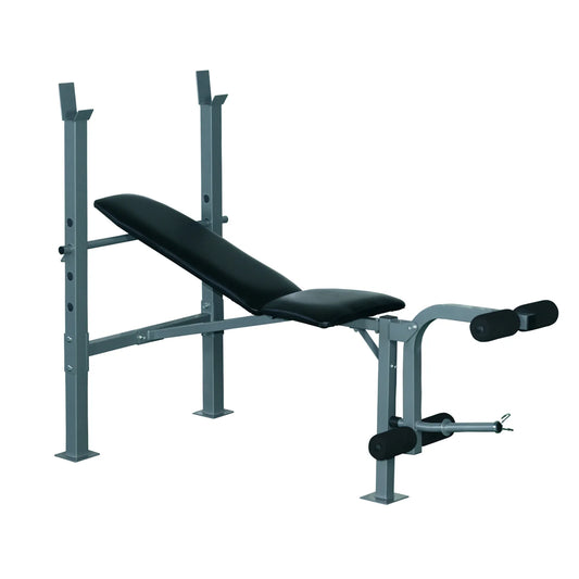 HOMCOM 4-Levels Adjustable Weight Bench Fitness Equipment with Barbell Rack-Black - LiamsBargains.co.uk