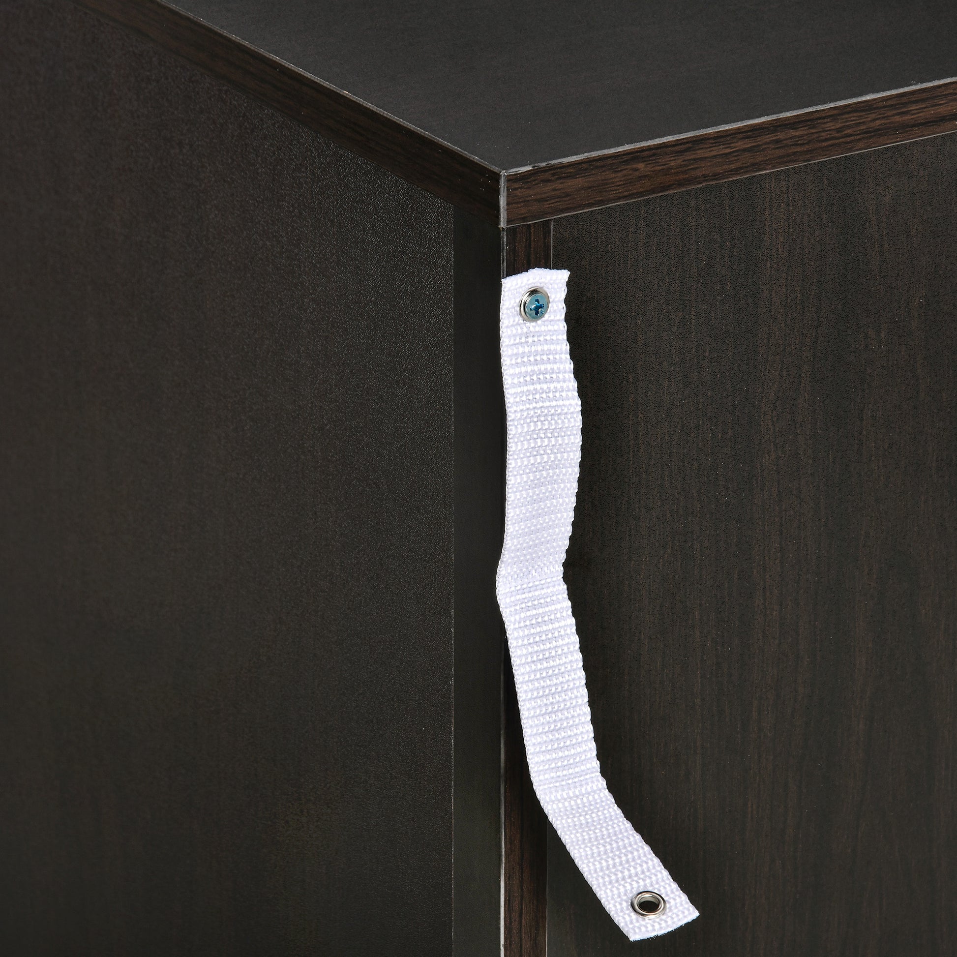HOMCOM Three-Drawer Simple Bedside Table - Black
