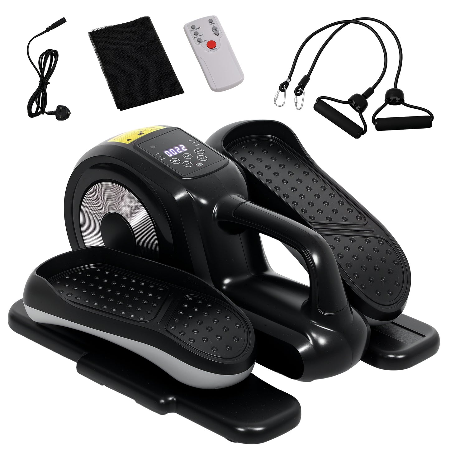SPORTNOW Under Desk Electric Elliptical Machine for Home, Sit Down Pedal Exerciser for Seniors with 12 Programs, LCD Monitor, Compact with Remote Control & Non-Slip Pad Default Title