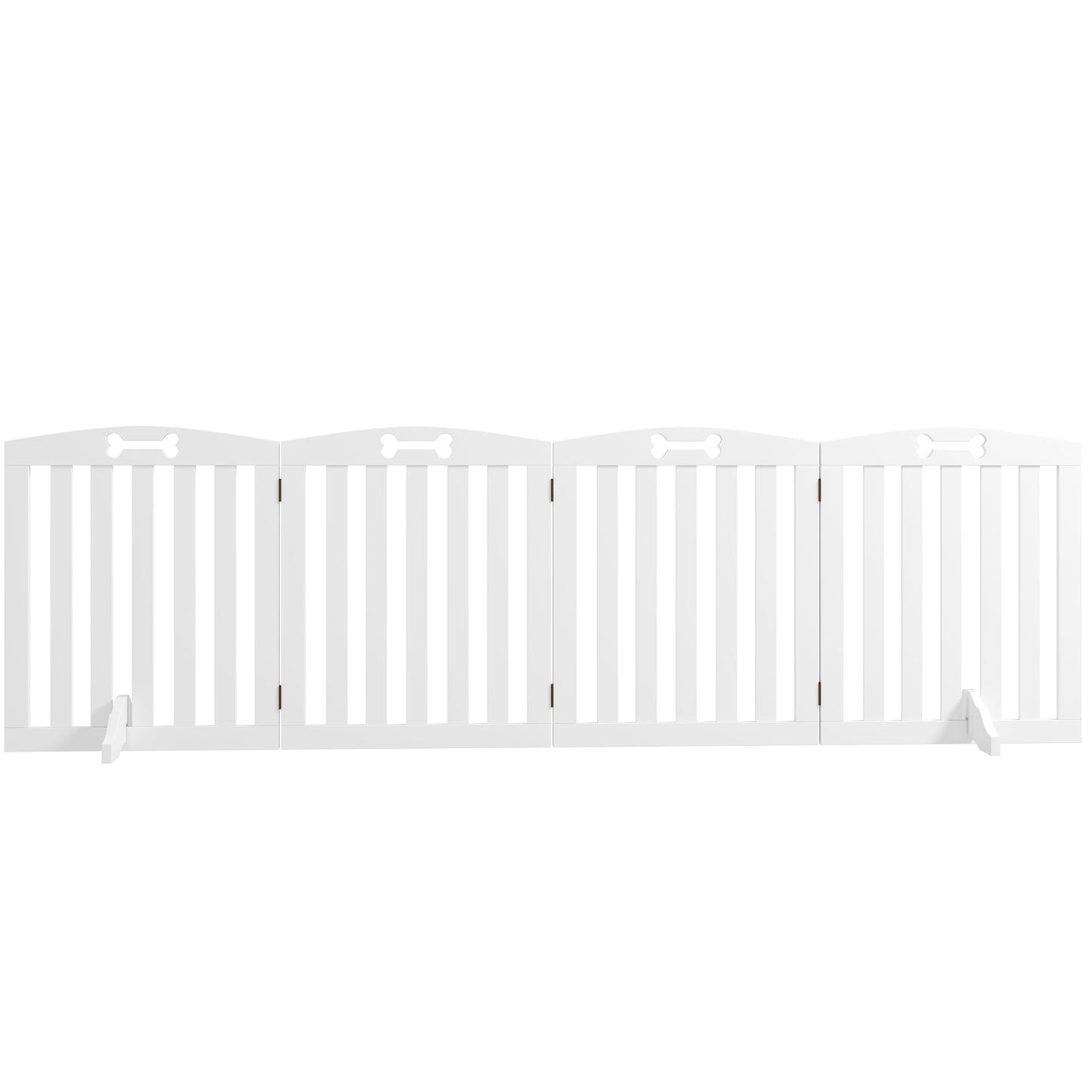 PawHut Dog safety gate folding dog gate support feet non-slip foot spikes 207.5 x 30 x 61 cm White