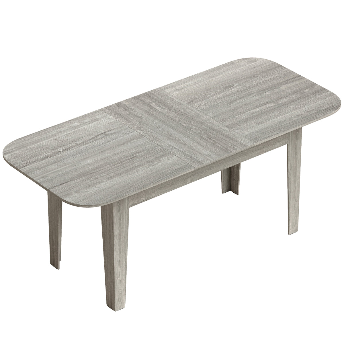 HOMCOM Extendable Oval Dining Table for 4-6, Modern Expandable Kitchen Table, Round Edges, Grey Wood Effect Default Title