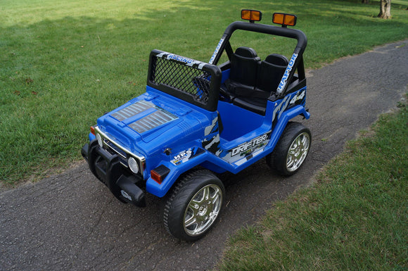 DRIFTER RAPTOR POWERFUL 12V ELECTRIC RIDE ON JEEP BLUE